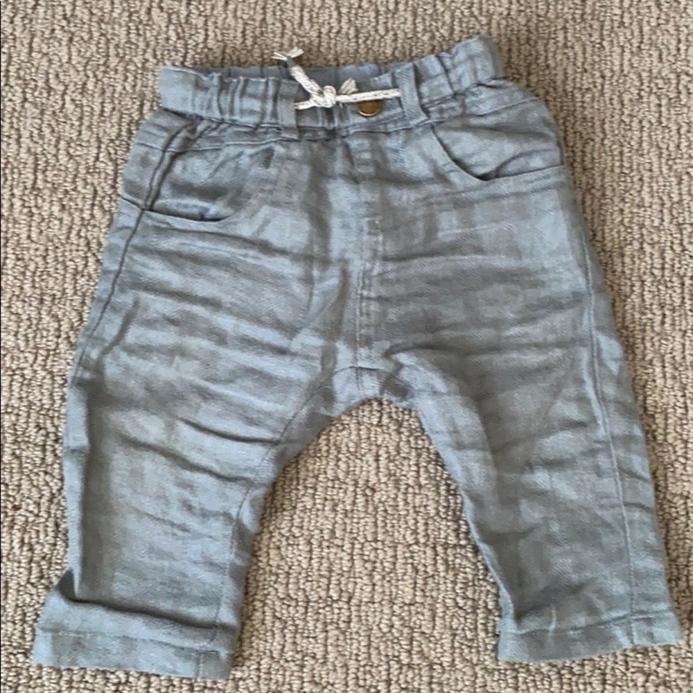 Zara linen pant in evergreen color